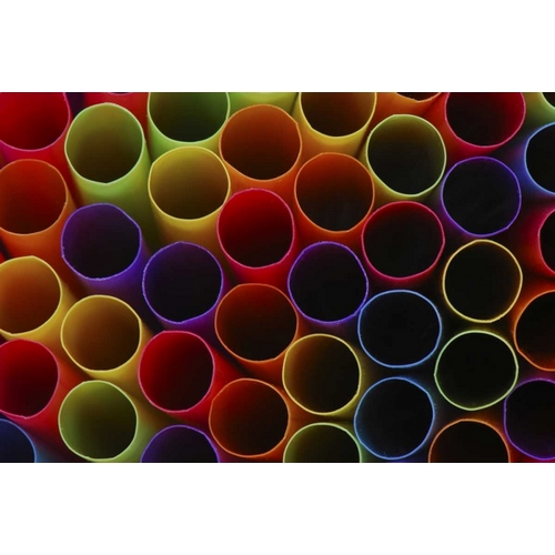 Abstract of ends of multicolored drinking straws